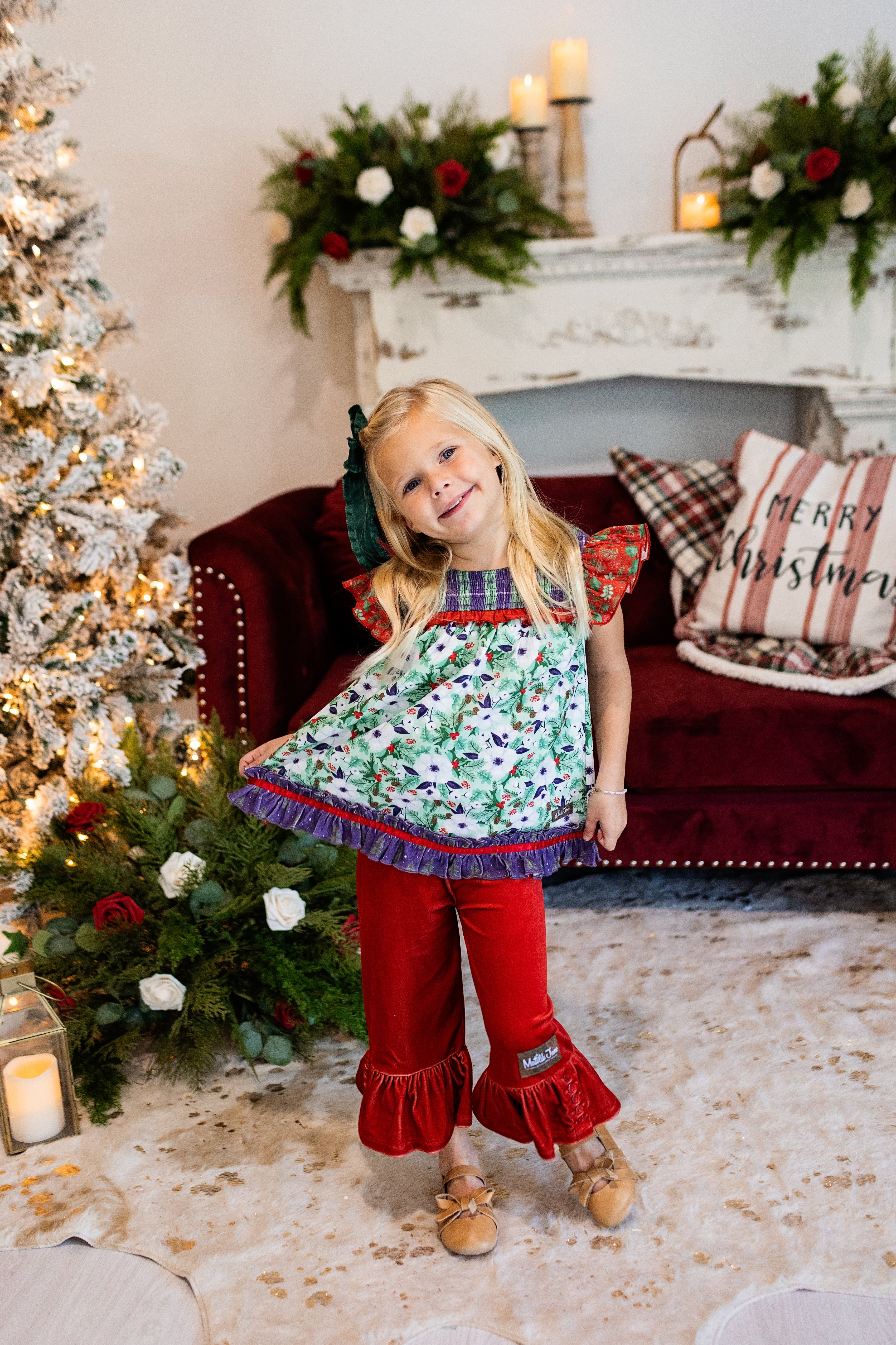 Cherry Cheer Velvet Big Ruffles - Image 18